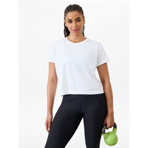Women's Athleta White In Motion Seamless Relax Tee Size L